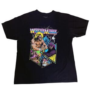 WWE WrestleMania Retro Wrestling Graphic T Shirt Ultimate Warrior Macho Man L